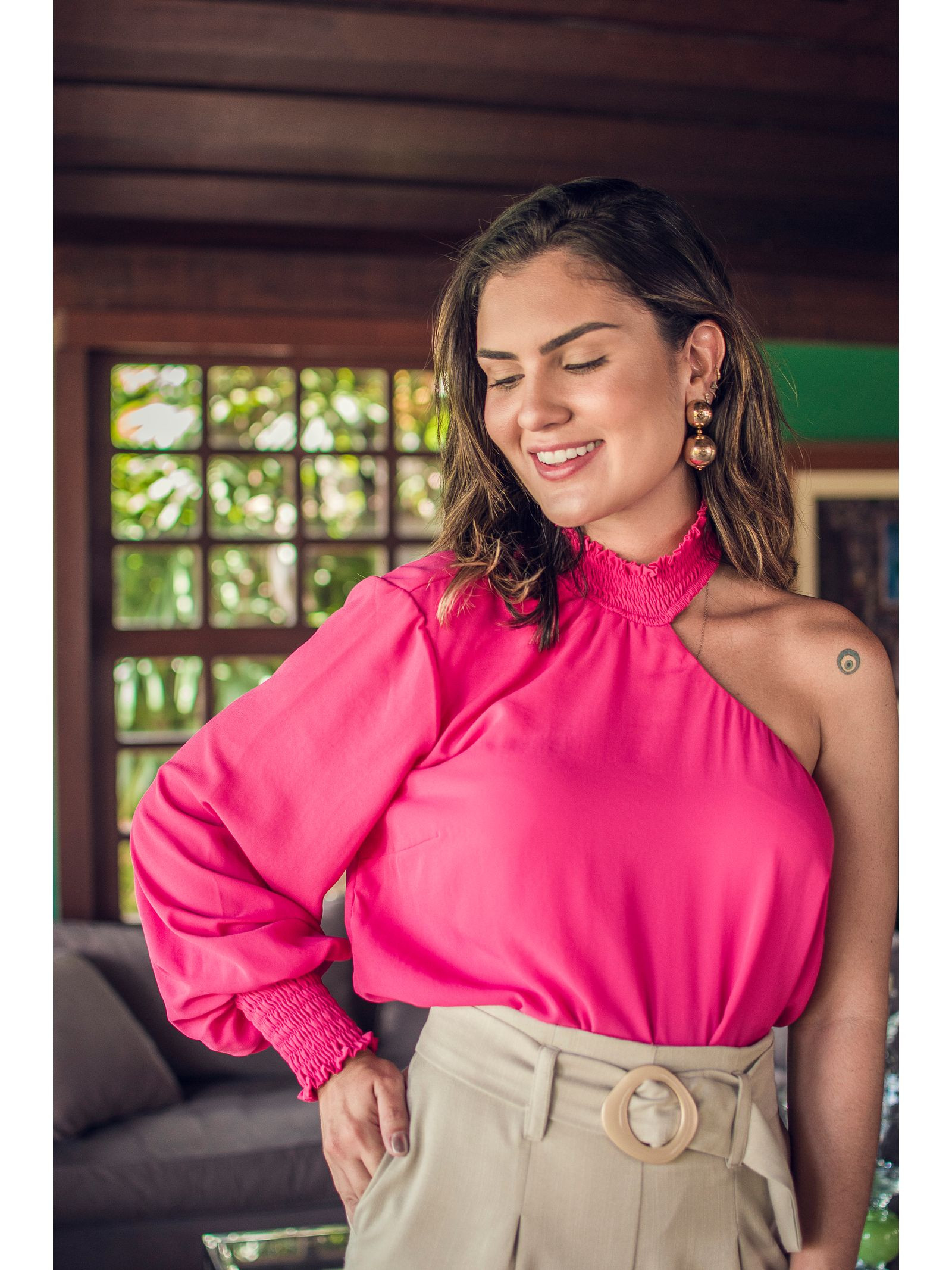 Blusa um ombro só Clearance