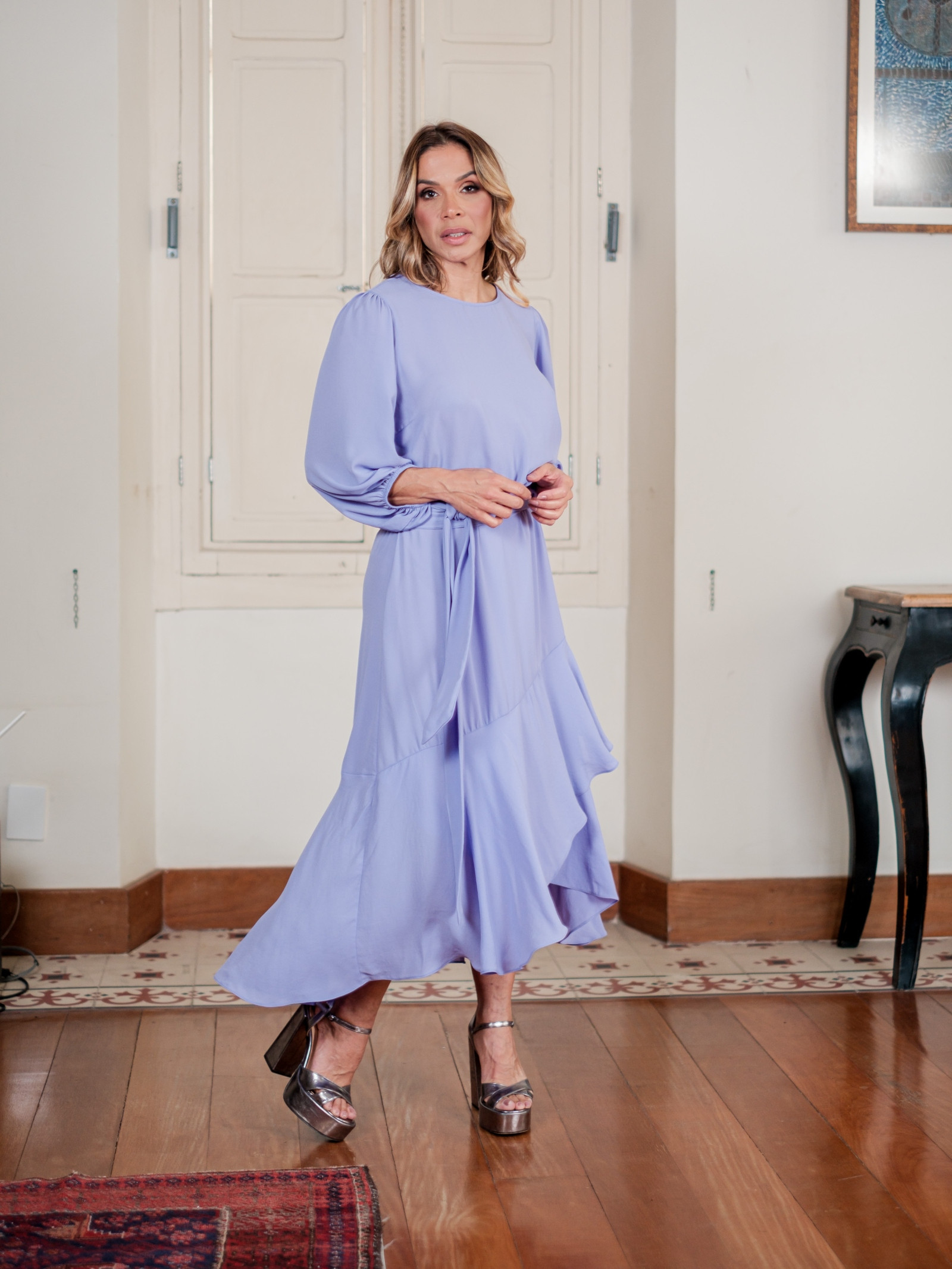 Vestidos midi de crepe on sale