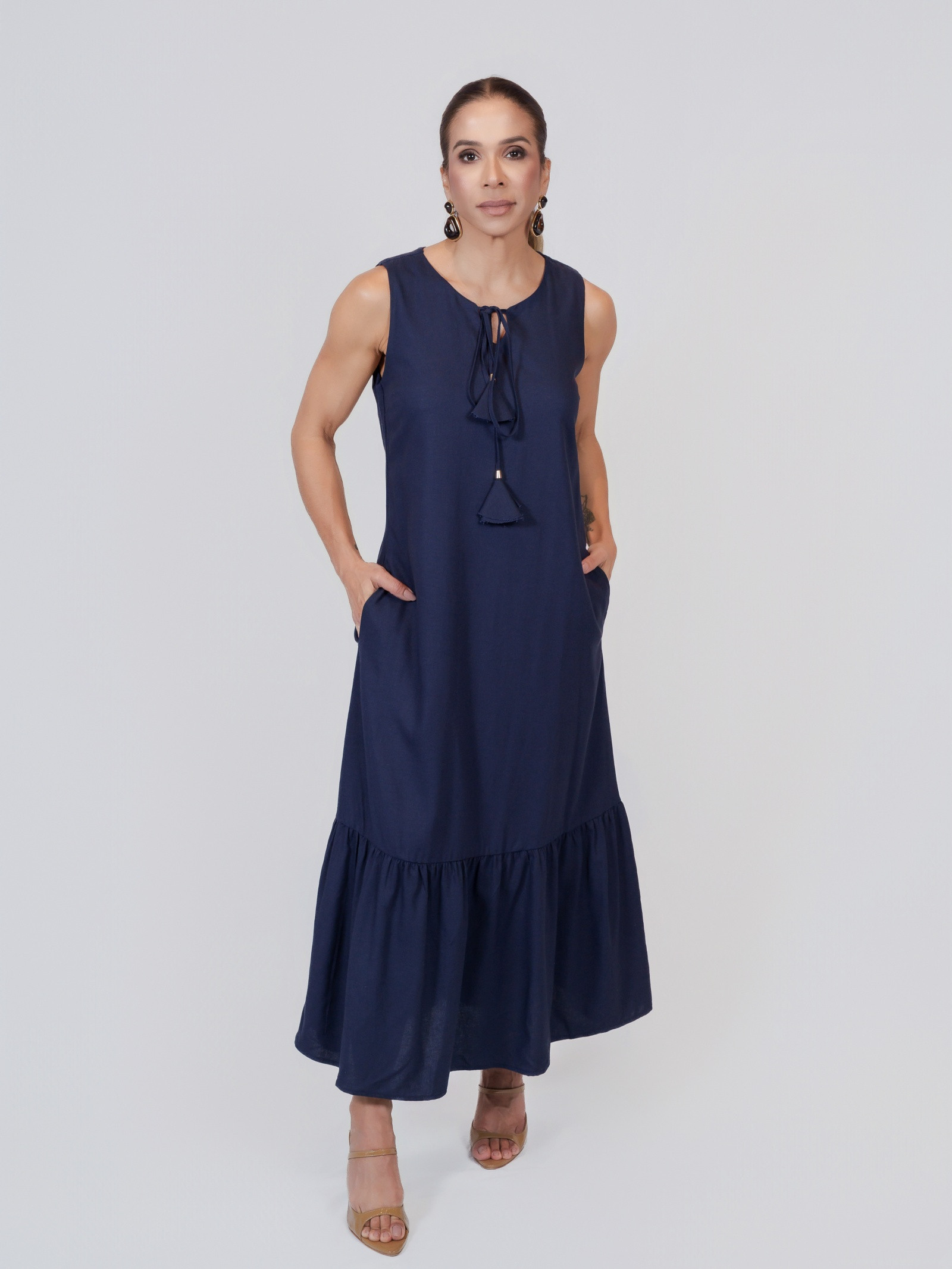 VESTIDO LINHO SEM MANGA