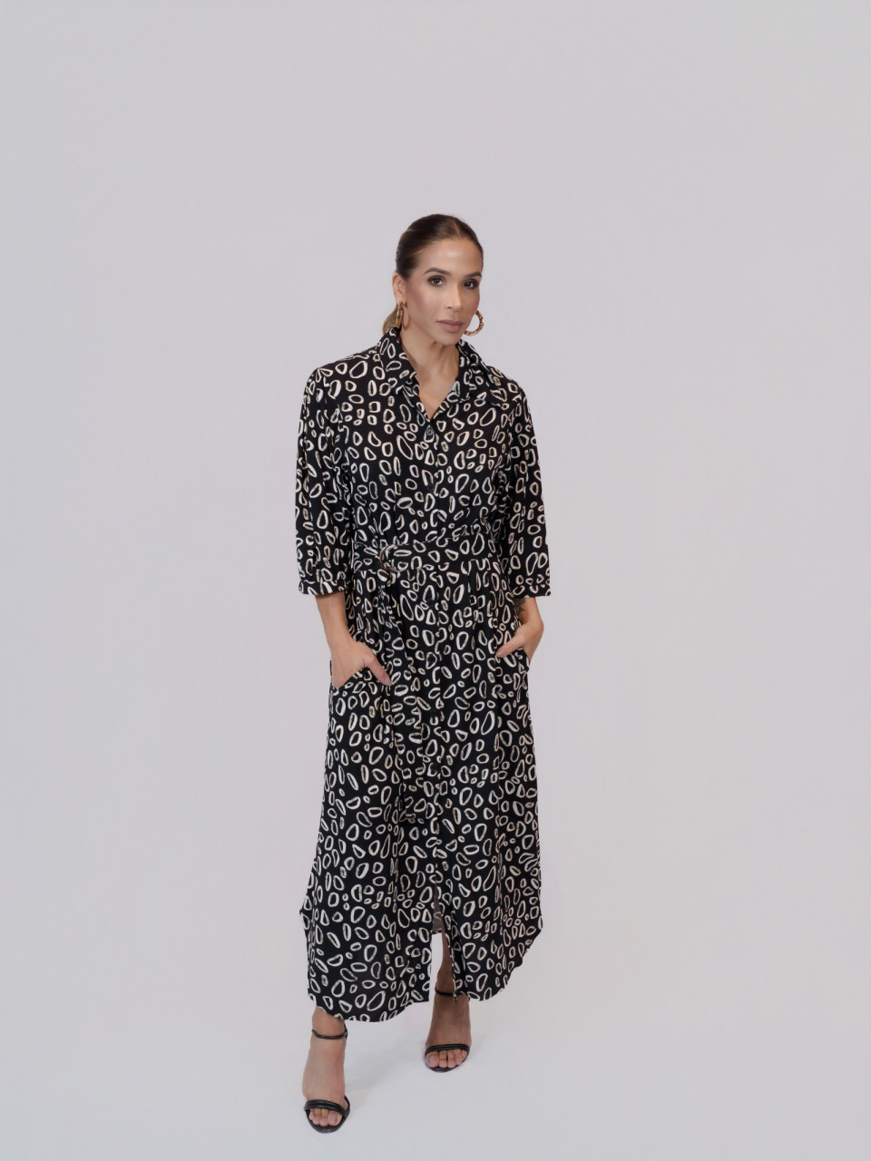 VESTIDO CHEMISE VISCOSE ESTAMPADA