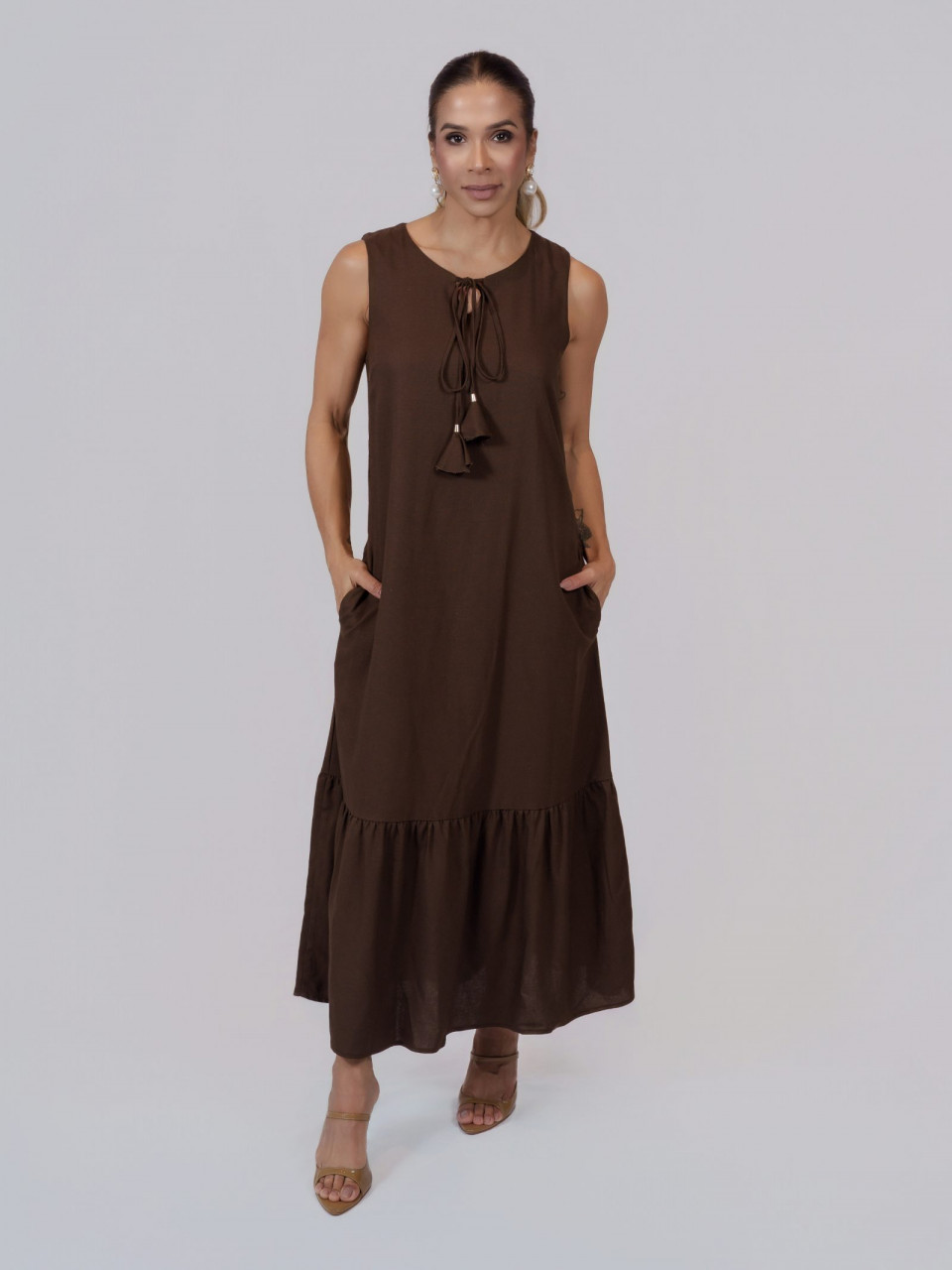 VESTIDO LINHO SEM MANGA