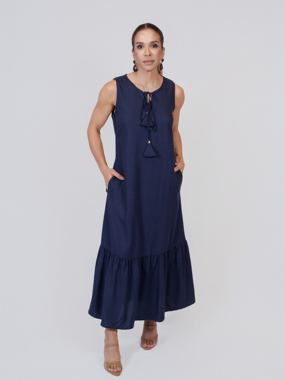 VESTIDO LINHO SEM MANGA