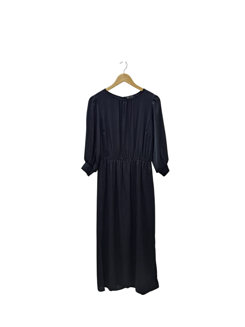 VESTIDO CETIM MIDI MANGAS